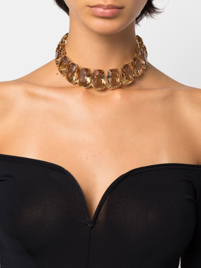 Shop Swarovski Harmonia Oversized-crystal Choker Necklace In Gold