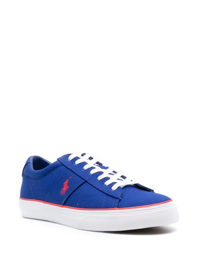 Shop Polo Ralph Lauren Polo Pony Motif Sneakers In Blue