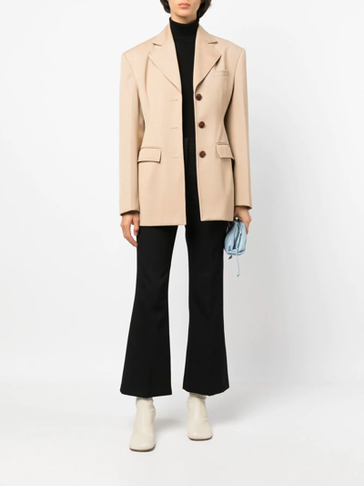 Jil Sander Pressed-crease Flared Cropped Trousers In Black