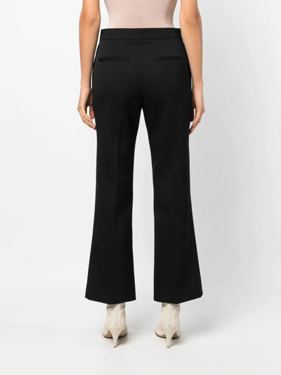 Jil Sander Pressed-crease Flared Cropped Trousers In Black