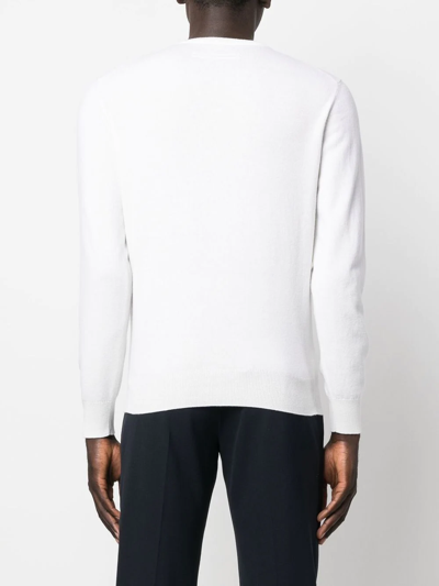 Shop Zegna Crew Neck Cashmere Sweater In White
