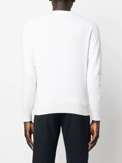 Zegna Men's Cashmere Crewneck Sweater In White
