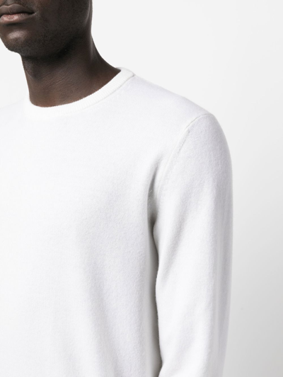 Shop Zegna Crew Neck Cashmere Sweater In White