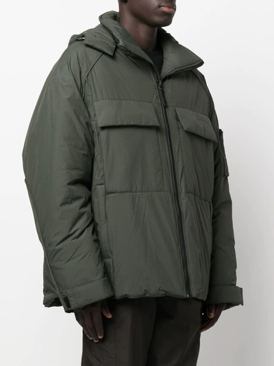 Shop Juunj Padded Zip-up Jacket In Green