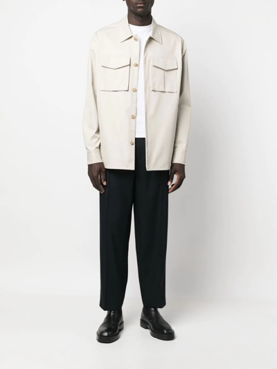 Jil Sander Elasticated-waistband Tapered Trousers In Blue