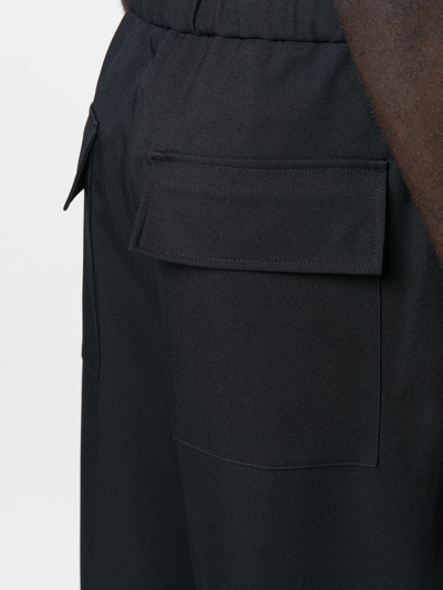 Jil Sander Elasticated-waistband Tapered Trousers In Blue