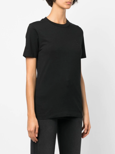 Shop Haikure Embroidered-logo Short-sleeved T-shirt In Black