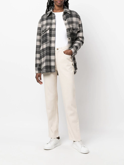 Apc Straight-leg High-waisted Trousers In Aad