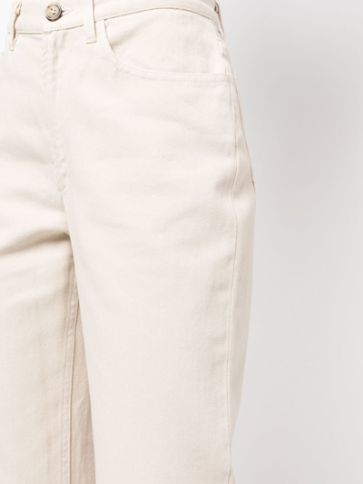 Shop Apc Straight-leg High-waisted Trousers In Aad