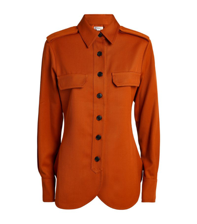 Shop Victoria Beckham Wool-blend Shirt In Orange