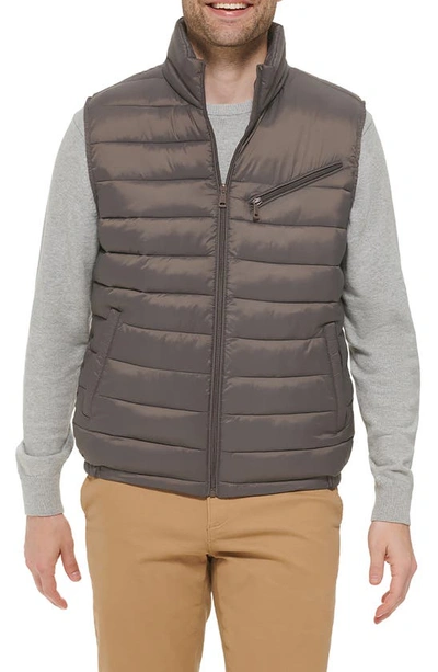 Shop Cole Haan Quilted Puffer Vest In Charcoal