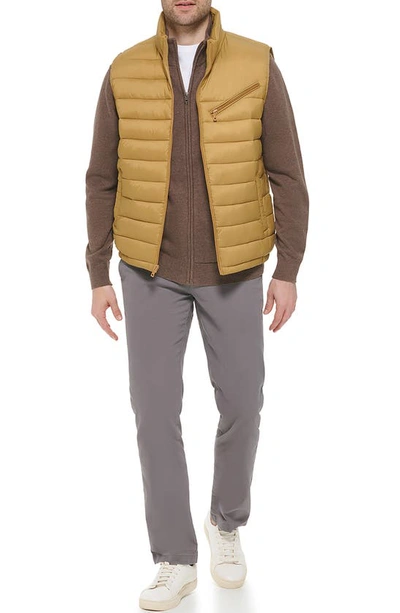 Shop Cole Haan Quilted Puffer Vest In Sand