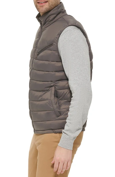 Shop Cole Haan Quilted Puffer Vest In Charcoal