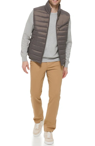 Shop Cole Haan Quilted Puffer Vest In Charcoal