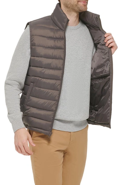 Shop Cole Haan Quilted Puffer Vest In Charcoal