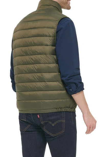 Shop Cole Haan Quilted Puffer Vest In Army Green