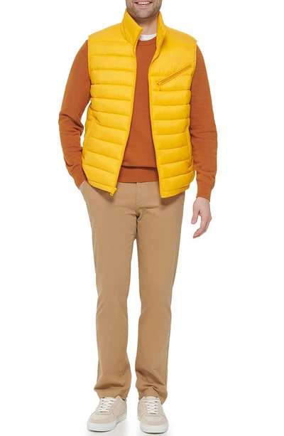 Cole Haan Men's Zip-front Puffer Vest In Yellow