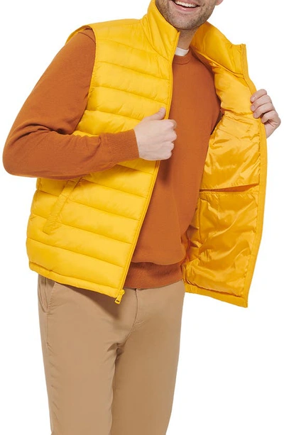 Shop Cole Haan Quilted Puffer Vest In Yellow