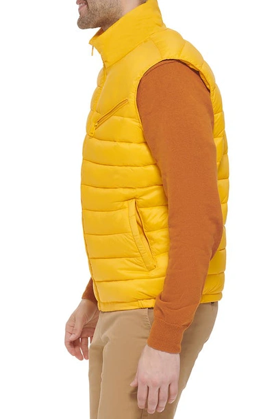 Shop Cole Haan Quilted Puffer Vest In Yellow