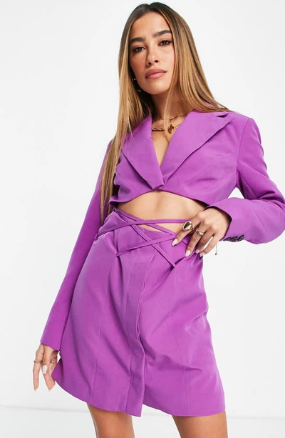 Shop Topshop Cutout Blazer Minidress In Purple
