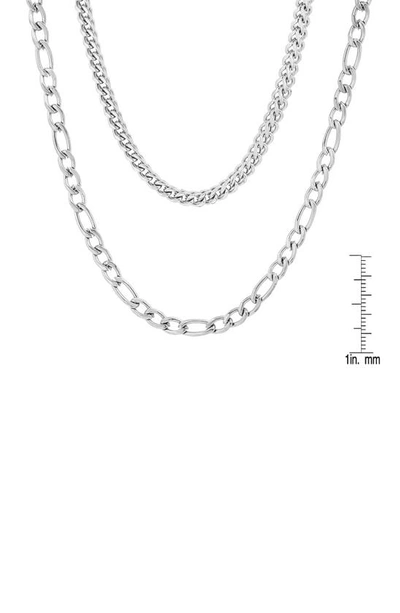 Shop Hmy Jewelry Stainless Steel Wheat & Curb Chain Necklace In Metallic