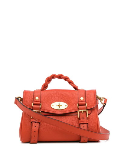 Shop Mulberry Mini Alexa Satchel In Orange