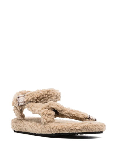 Shop Arizona Love Faux-shearling Sandals In Neutrals