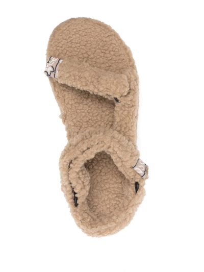 Shop Arizona Love Faux-shearling Sandals In Neutrals