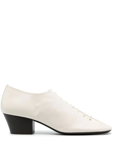 Shop Lemaire Heeled Leather Derby Shoes In Wh000 - White
