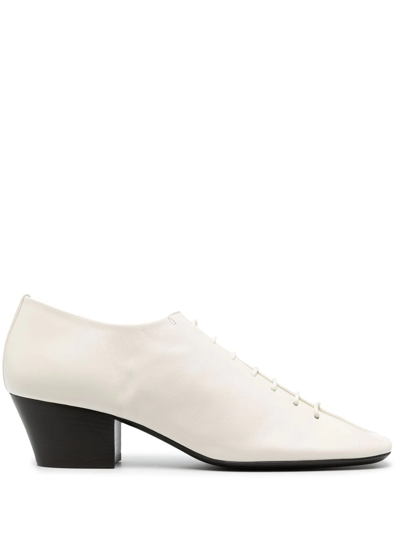 Lemaire White Lace-up Leather Derby Shoes In Wh000 - White
