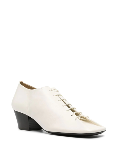 Shop Lemaire Heeled Leather Derby Shoes In Wh000 - White