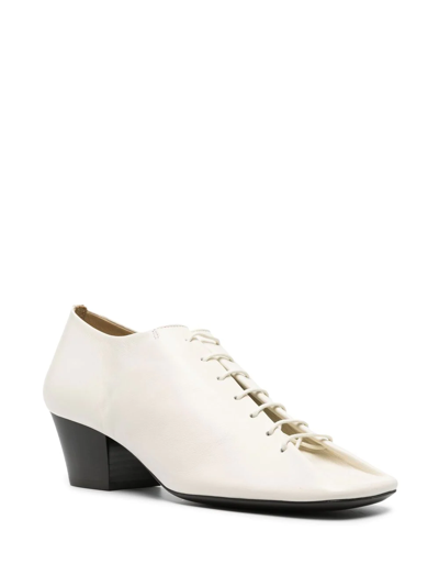 Lemaire White Lace-up Leather Derby Shoes In Wh000 - White