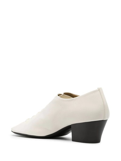 Shop Lemaire Heeled Leather Derby Shoes In Wh000 - White