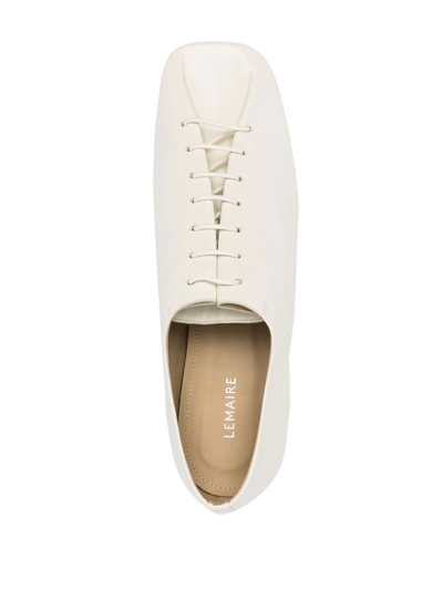 Shop Lemaire Heeled Leather Derby Shoes In Wh000 - White