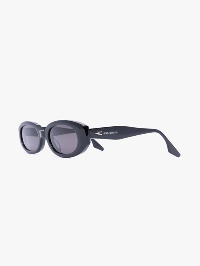 Shop Gentle Monster Oto 01 Oval-frame Sunglasses In Black