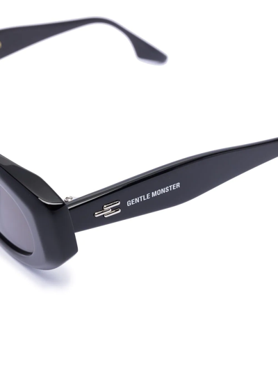 Shop Gentle Monster Oto 01 Oval-frame Sunglasses In Black