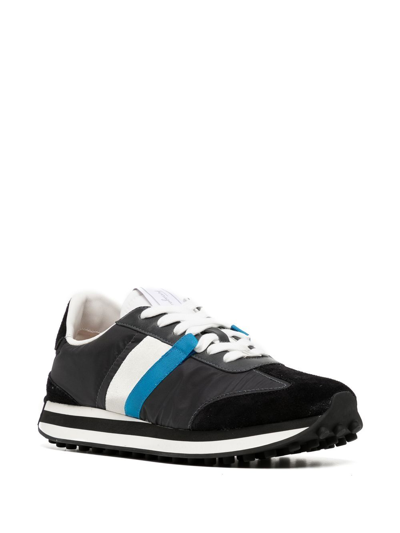 Ferragamo Colour-block Panelled Low-top Sneakers In Black