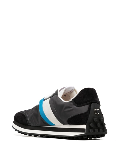Ferragamo Colour-block Panelled Low-top Sneakers In Black
