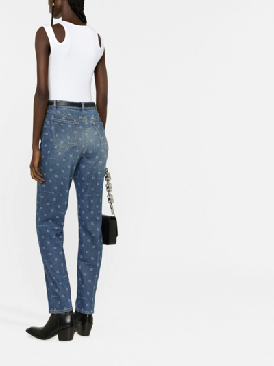 Shop Givenchy 4g-motif Denim Jeans In Blue