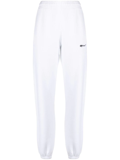 Shop Off-white Logo-print Cotton Track Pants In White