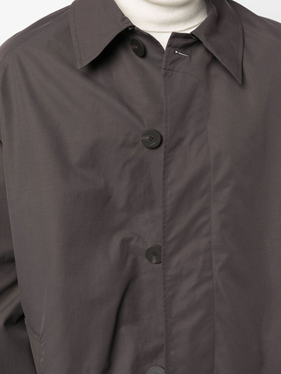 Shop Studio Nicholson Cotton-blend Shirt Coat In Brown
