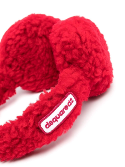 Shop Dsquared2 Logo-patch Ear Muffs In Red
