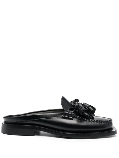 Shop Hereu Cairel Slip-on Leather Loafers In Black