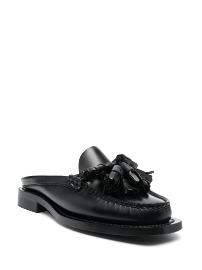Shop Hereu Cairel Slip-on Leather Loafers In Black