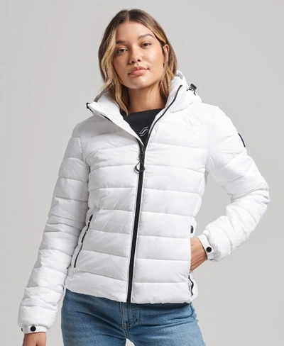 Superdry Women's Hooded Classic Puffer Jacket White | ModeSens