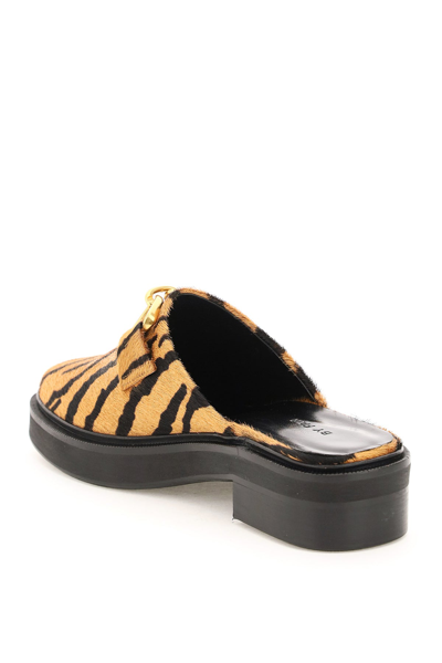 Shop By Far Tiger-print Pony Hair Mules In Multicolor