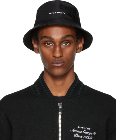 Shop Givenchy Black Embroidered Bucket Hat In 001 Black