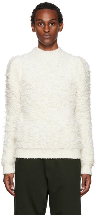 Shop Dries Van Noten Off-white Nylon Sweater In 5 Ecru