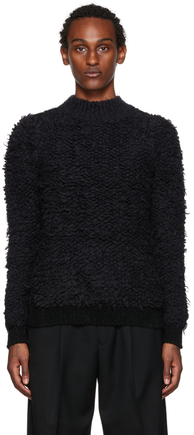 Shop Dries Van Noten Black Nylon Sweater In 900 Black
