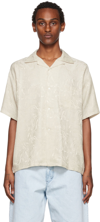 Shop Flagstuff Off-white Original Paisley Shirt In Gray